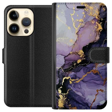 Apple iPhone 15 Pro Lommeboketui Lilla Marmor