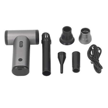 Elektrisk Luftblåser 130000 O/min Håndholdt Trådløs Luftblåser 4000mAh Oppladbar Type C Hurtiglading for Datamaskin Tastatur Kjæledyrhus Grå