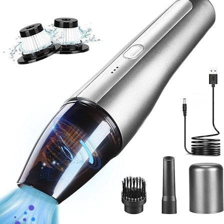 Trådløs håndholdt støvsuger, 8000PA bilstøvsuger, 120W effekt, genopladelig