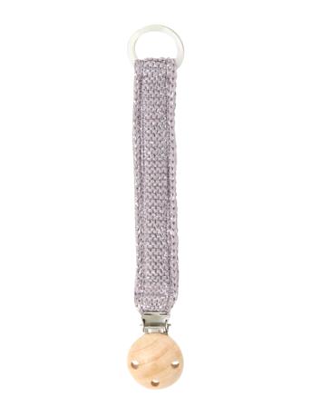 Knitted Dummychain, Bluerose/Silver, Wooden Clips Purple Smallstuff