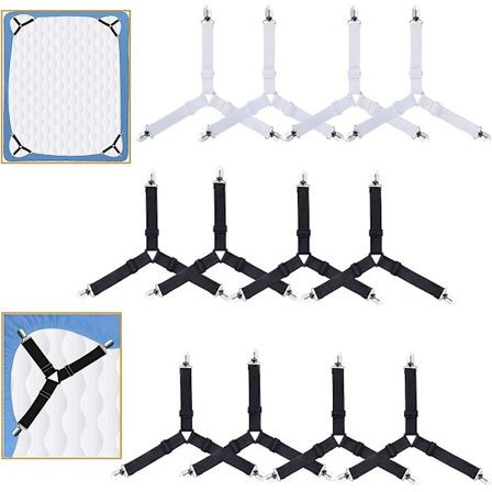 12 stk Trekants Senglakenfestere, Elastisk Madrassstrammer Justerbar Senglaken, For Senglaken, Madrassovertrekk, Sofapute Og Ar