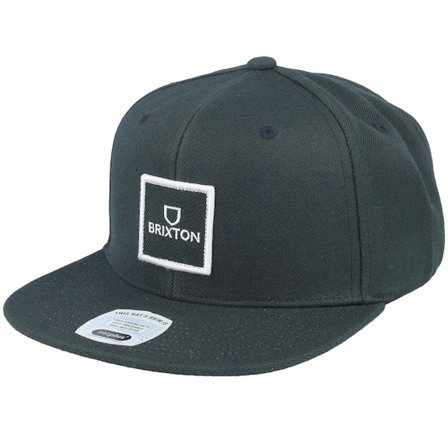 Brixton - Black - snapback - Cap - Alpha Square Black/Black Snapback - Hatstore
