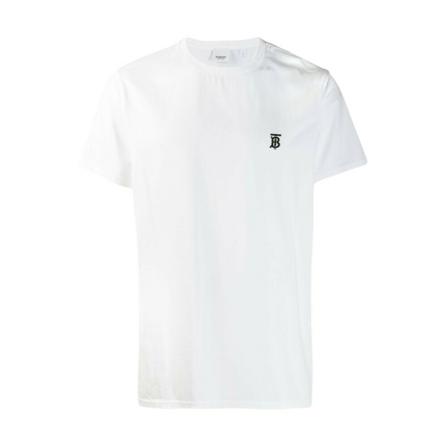 Burberry, Monogram Motif T-shirt Wit, Heren, Maat:L