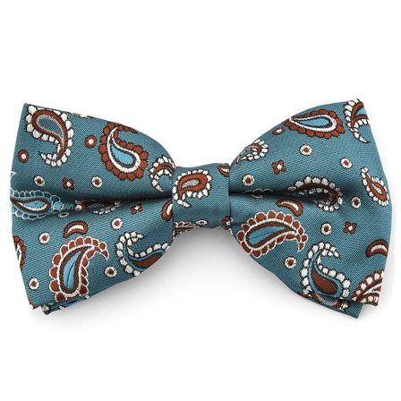Autumn Bronze Toned Paisley Pre-Tied Bow Tie for Men - Pre-tied bow ties