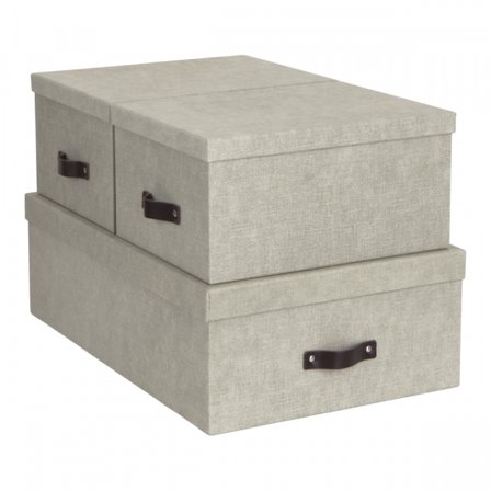 Bigso Box of Sweden Inge Storage Box set of 3 Linen