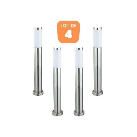 Sæt af 4 stolper HOROZ ELECTRIC - Defne-5 - Rustfrit stål