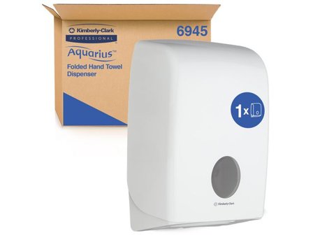 AQUARIUS Dispenser handdukar vikta vit - Lyreco - Städ och hygien - Toalettpapper och torkpapper - System - Kimberly Clark