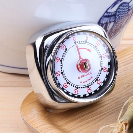 Magnetisk Retro Køkken Timer (Sølv), Klassisk Mekanisk Madlavning