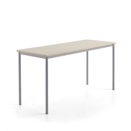 Bord SONITUS PLUS, L1800 B700 H900 mm, understell sølv, lyddempende høytrykkslaminat, ask