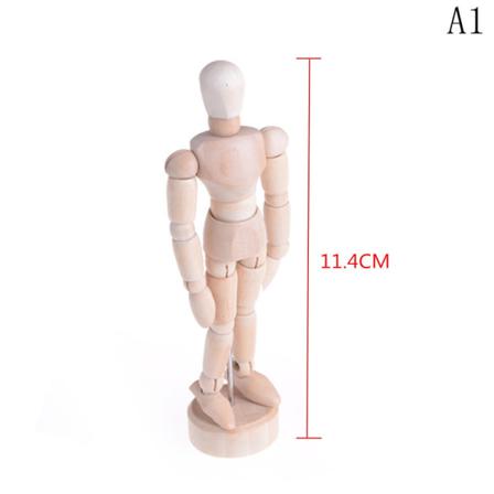 Puinen Mannekiini Nukke Sketch Model Art Unisex -malli True color 11.4CM