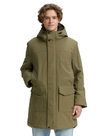 Tom Tailor Tech Hooded Parka - Khaki green - XL