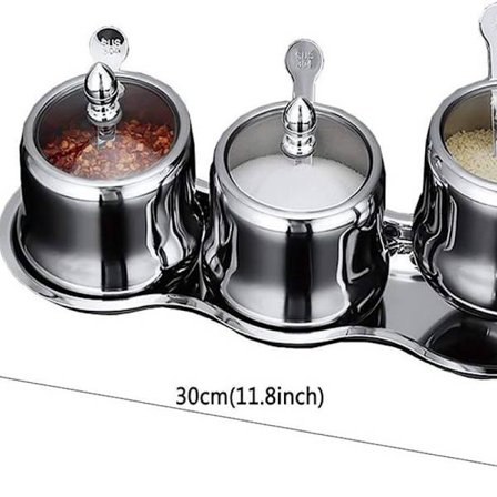 Kjøkken rustfritt stål krydderboks krydderglass sett