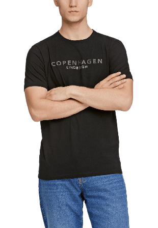 Lindbergh Copenhagen print tee S/S T-Shirt Överdelar Herr Svart XL