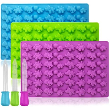 Mini 48-form med sød lille dinosaurform, blød form med pipette