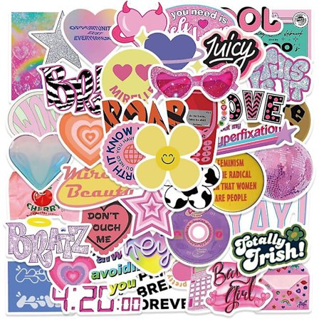 50 st Y2k-stil vattentäta klistermärken - klistermärken för bärbar dator, vattenflaska och klippbok