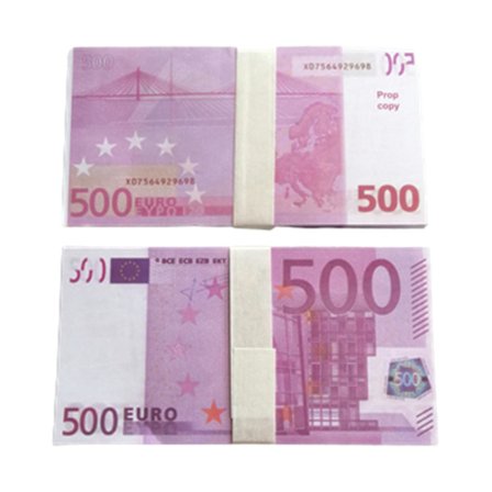 60 ark Magiske rekvisitter simulation euro valuta legetøjs pengesedler filmrekvisitter bar natklub (500 euro)