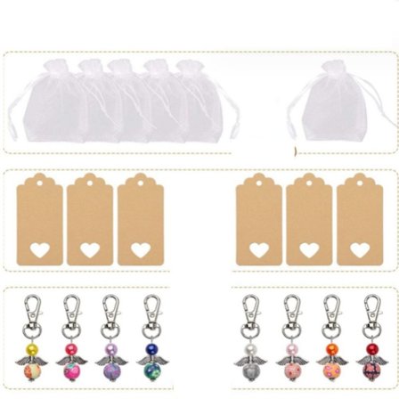 20 Set Angel Pearl Beads Pendant Nyckelring Ängel Form Dangle