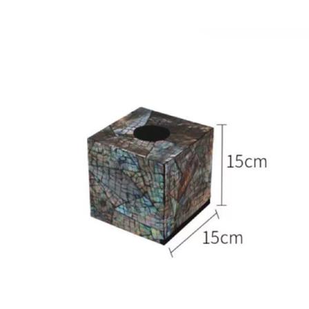 Musta neliö A-tyyli värikäs kuori nenäliina laatikko, koristeellinen nenäliina