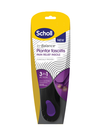 Scholl In-Balance Innleggssåle Plantar Fascitt, Large, 42-45, 1 par