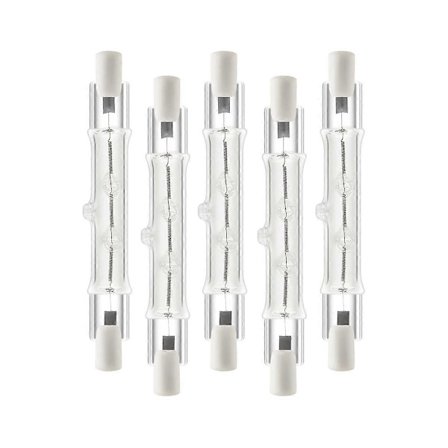 5-pak R7S 118mm 300W 230V R7S Halogen Lineær Lampe Dæmpbar Halogenpære til Byggearbejde Landskabsbelysning [DB]