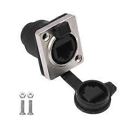 RJ45 Vattentätt Nätverkskontakt Panelmonteringsuttag 180 Grader