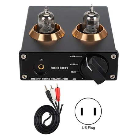 PHONO BOX P4 Forgyldt RCA Panel Tegning Sandblæsning MM Phono Forstærker 110-240V (US)