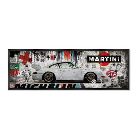 Træramme med PVC-laminattryk "996 RSR" - Sort - 50 x 150 cm - Rubix kollektion