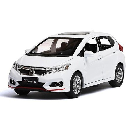1/32 Honda Fit Jazz Sport Støbt Modelbil med Døre Der Kan Åbnes, Lyd & Lys, Træk Tilbage Legetøj Gave til Børn[GPA]