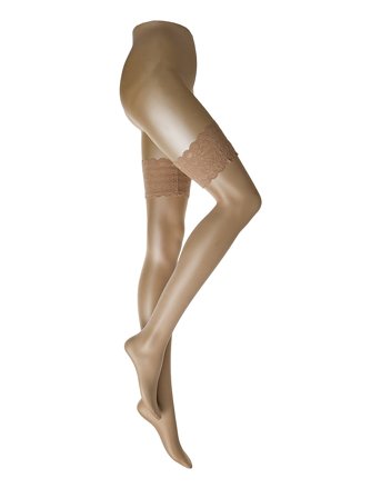 Wolford Satin Touch 20 Stay Up - Beige - M