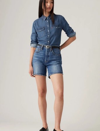 Levi's 501 Mid Thigh Short Blue Beaut - Blue - 30