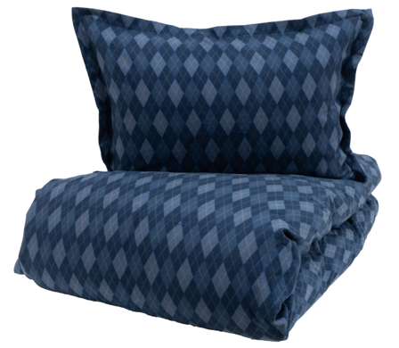 Borås Cotton Charlie Sengesett Flanell Blå 140x200