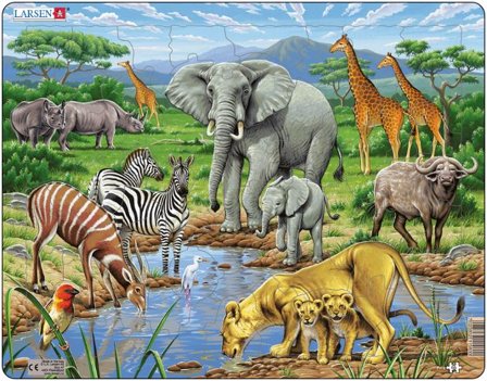 Rampussel Afrikanska savannen 65 bitar - Lyreco - Skola och förskola - Lekmaterial - Pussel - Rampussel
