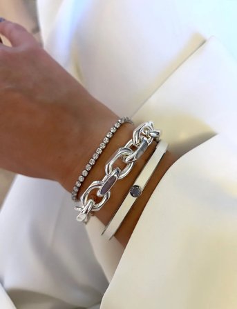 By Jolima Celine Tennisbracelet - Silver - ONE SIZE