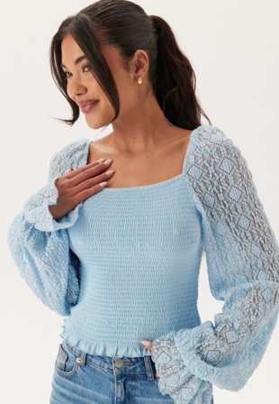 BUBBLEROOM Square Neck Smock Top Klær