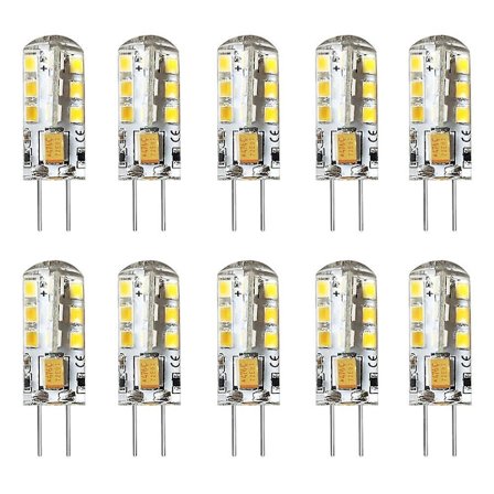 10 stk G4 3W 24Led SMD2835 Maislys 12V Hvit Varmt Hvit
