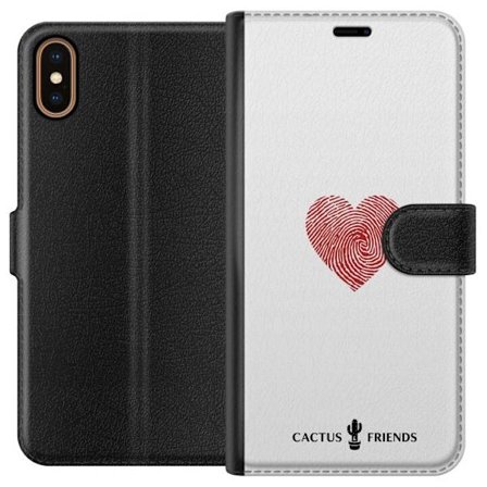 Kompatibelt Lommeboketui til Apple Apple iPhone XS Cactus and Friends - Fingerprint Love