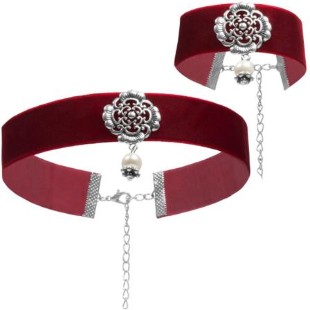 Tectake Halsband Och Armband Silberwald Röd