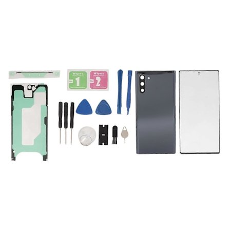 Ersättningsbakglas, Framglas, Reparationskit för Samsung Galaxy Note 10 Svart