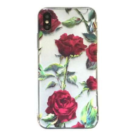 Iphone X / Xs Rosor Ros Blommor Blad Röd