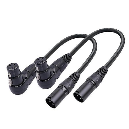 2 stk. 3-pin XLR retvinklet han til hun stik mikrofon lydkabel 90 graders XLR hun til lige-Perfet