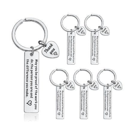 6 stk. Gave Nøglering Taknemmelighed Nøglering Gør En Forskel Inspirerende Gaver Kollega Afgang