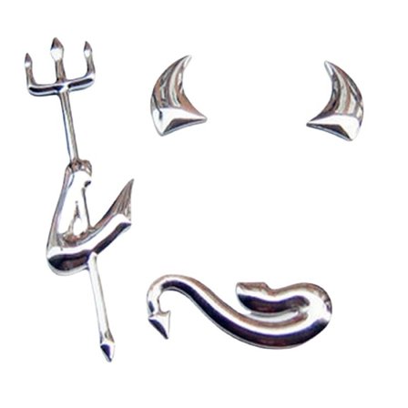 3D Chrome Djævel Logo Sticker Bil Emblem, Bil, Tuning, også til Telefon,