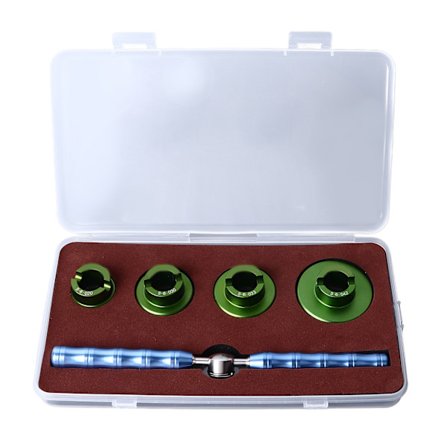 Østers-stil urkasseåbner med 4 forme metal urkasseåbner værktøj til urmager