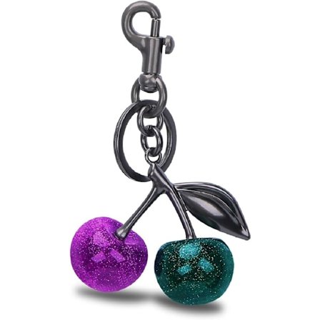 Søt Kirsebær Veskeanheng Nøkkelring, Nøkkelring i Lær for Kvinner, Stilig Håndveske Gave til Moteelskere