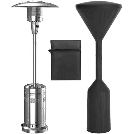 Gas terrassevarmerbetræk, vandtæt terrassevarmerbetræk, til gas terrassevarmerbeskyttelse, sort, 241x86x47 cm (sort)