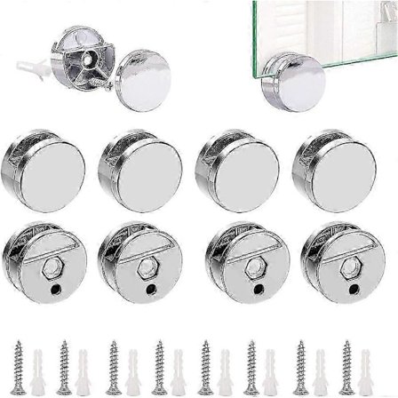 Spejlclips, 8 Stk. Zinklegering Glas Hyldebærer, Spejlbeslag til Fastgørelse af Glasspejle