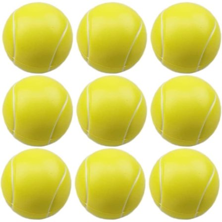 Bløde skumtennisbolde, 9 stk. skumbolde med høj hoppeevne, bløde bolde til indendørs og udendørs sport, svamptennisbolde til børn, drenge og piger og 