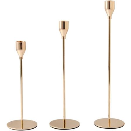 3 Ljusstake Ljusstake Guld Modern Stående Ljusstake av