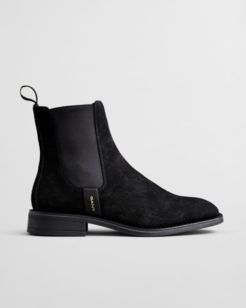 GANT Damen Fayy Chelsea Boot aus Veloursleder (38) Schwarz