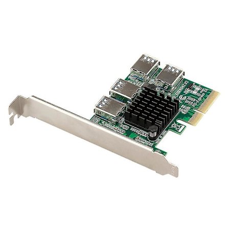PCI-e till PCI-e-adapter 1 till 4 slots 1x till 16x USB 3.0 multiplikator kortkonverterare